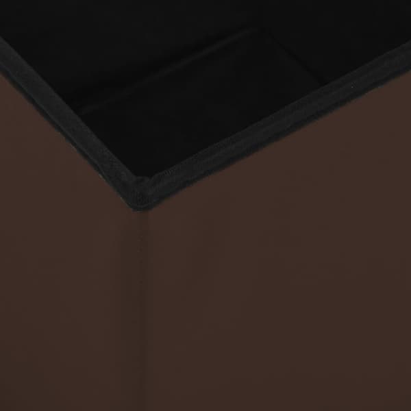Hopfällbar förvaringspall brun PVC