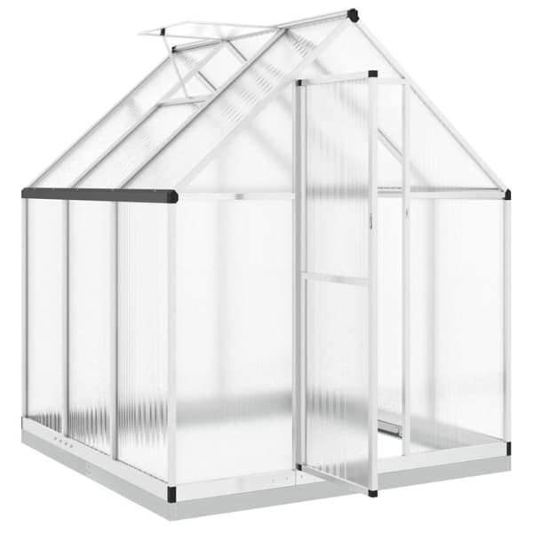 Växthus med ram silver 169x169x202 cm aluminium