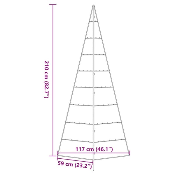 Julgran i metall svart 210 cm