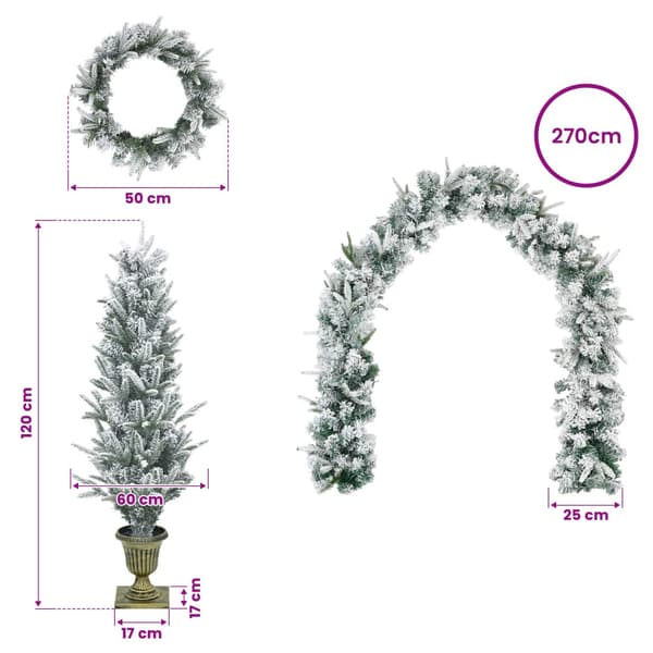 Mini julgran 120 cm PVC och PE Grön och Vit