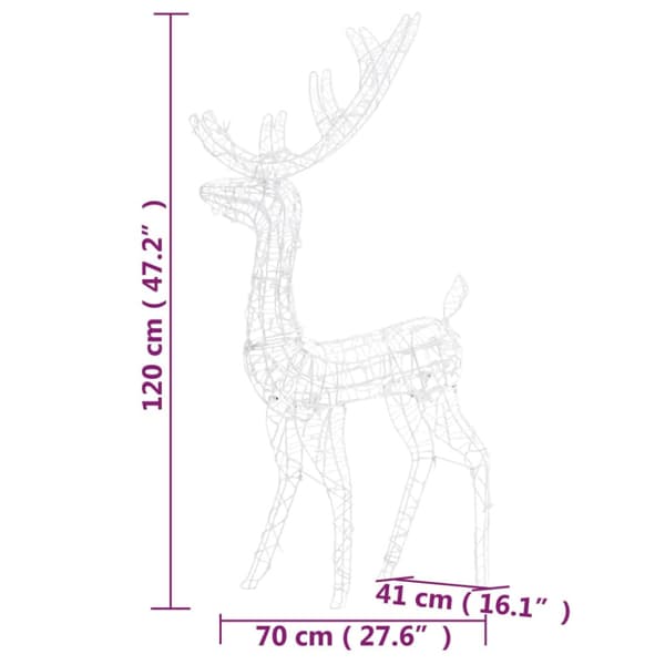 Juldekoration renar akryl 2 st 120 cm blå