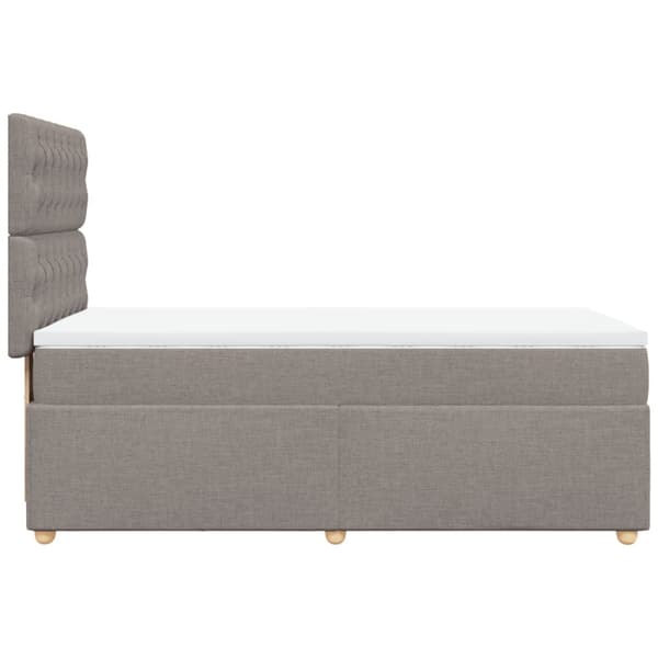 Ramsäng med madrass taupe 80x200 cm tyg