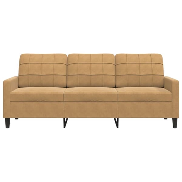 3-sitssoffa brun 180 cm sammet