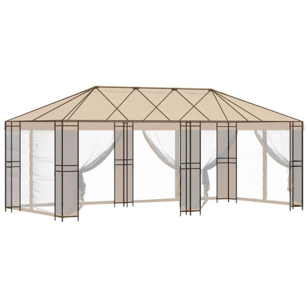 Gazebo Ram 6 x 3 m Svart Stål