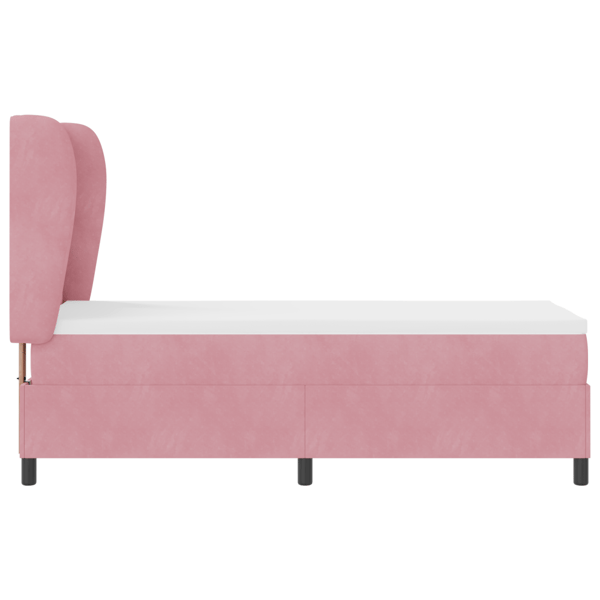Bäddfjäder med huvudgavel Rosa 200 x 80 cm Sammet