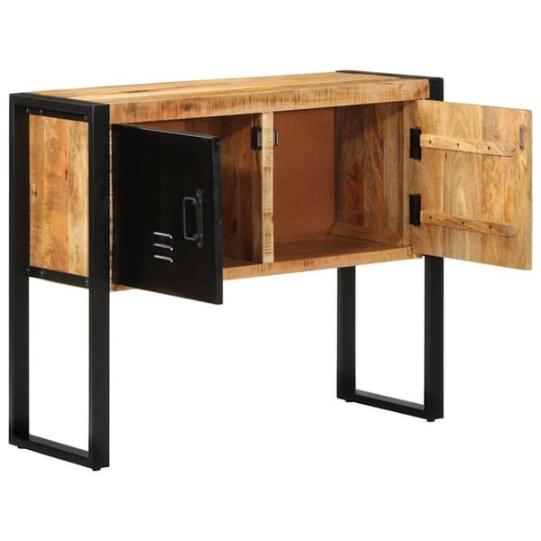 Konsolbord 90x35x75 cm massivt grovt mangoträ