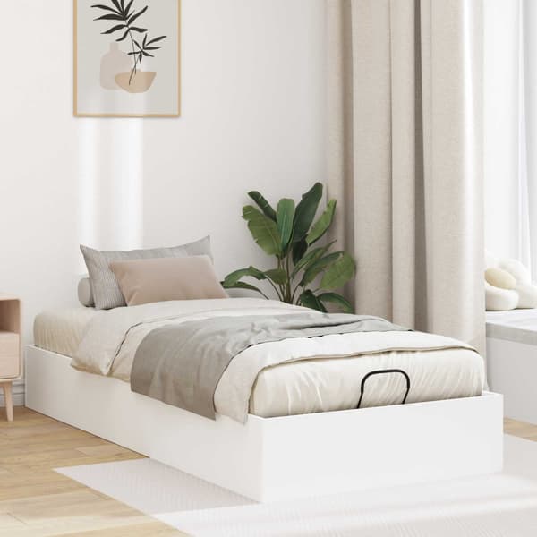 Ottoman Sängram Vit 193 x 90 x 25 cm Konstruerat trä