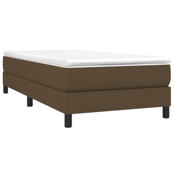 Boxspring-sängram mörkbrun 100x200 cm tyg