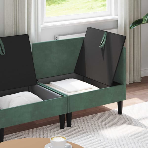 Möbelset för vardagsrummet med kudde 3 pcs Havgrön Sammet