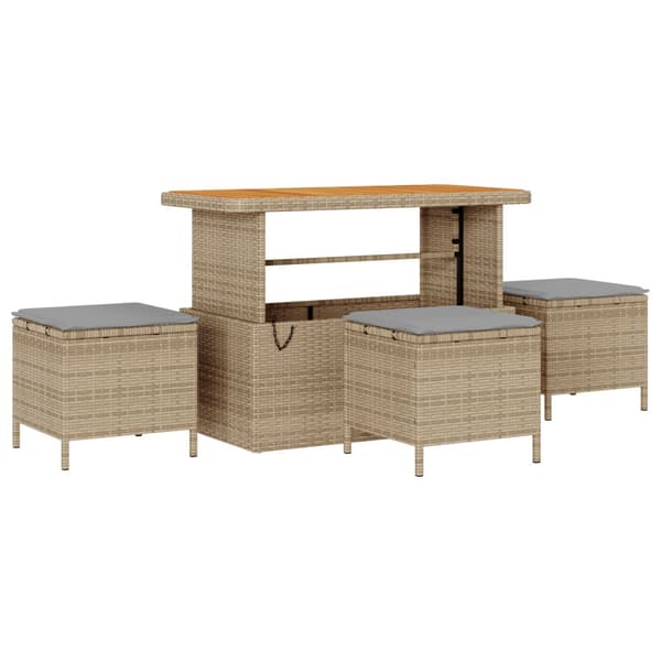 Trädgårdsoffset med kudde 9 pcs Beige och Ljusgrå