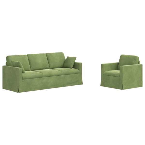 Soffset 2 pcs Ljusgrön 198 x 78 x 80 cm Sammet