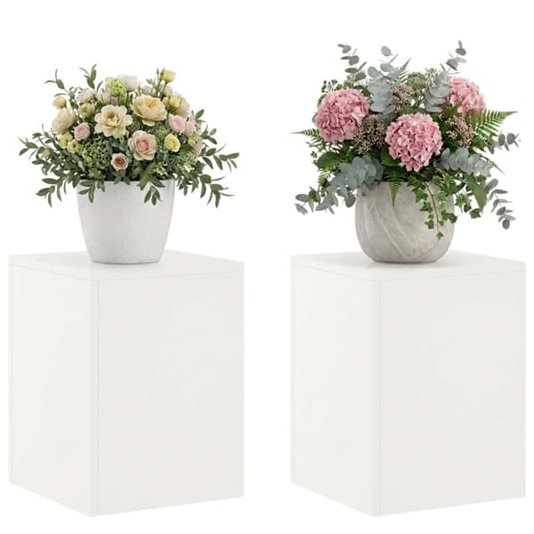 Växtställ 2 pcs Vit 30 x 30 x 40 cm Stål