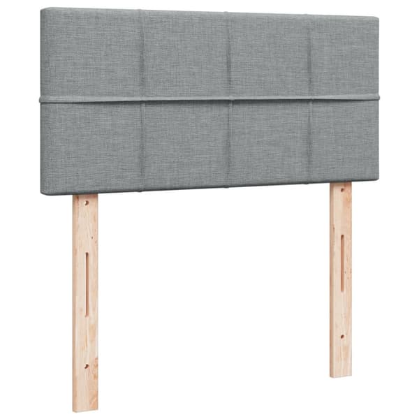 Ramsäng med madrass ljusgrå 90x190 cm tyg