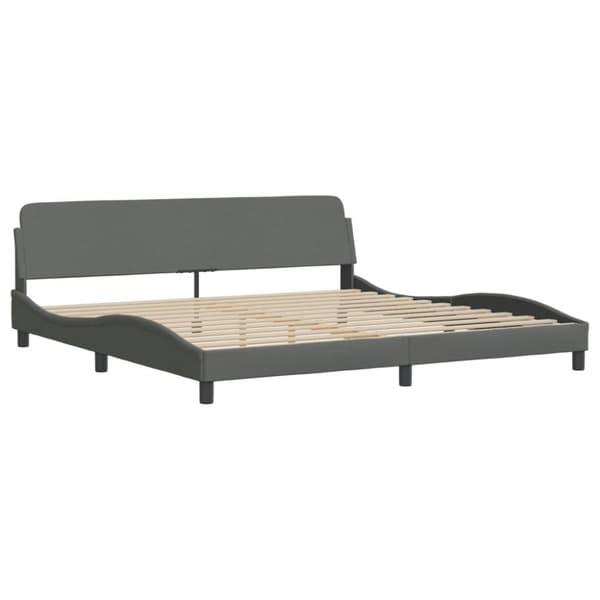 Bed Frame without Mattress "Hvar" Dark Grey 200x200 cm Fabric