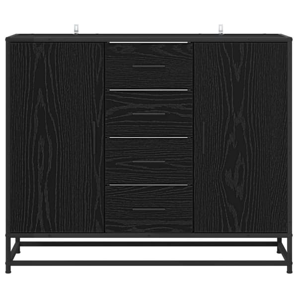 Sideboard Svart ek 92 x 35 x 76 cm Konstruerat trä