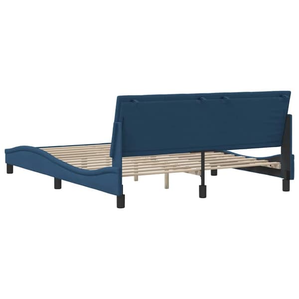 Bed Frame without Mattress "Hanko" Blue 160x200 cm Fabric