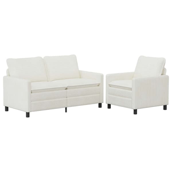 Soffset 2 pcs Gräddvit Polyester
