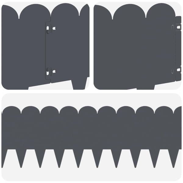 Kant för gräsmatta 30 pcs 103 x 25 cm Stål Antracit