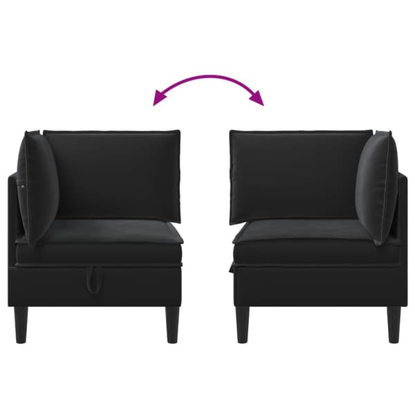 Soffa med förvaring Svart Sammet