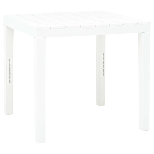 Trädgårdsbord vit 78x78x72 cm plast