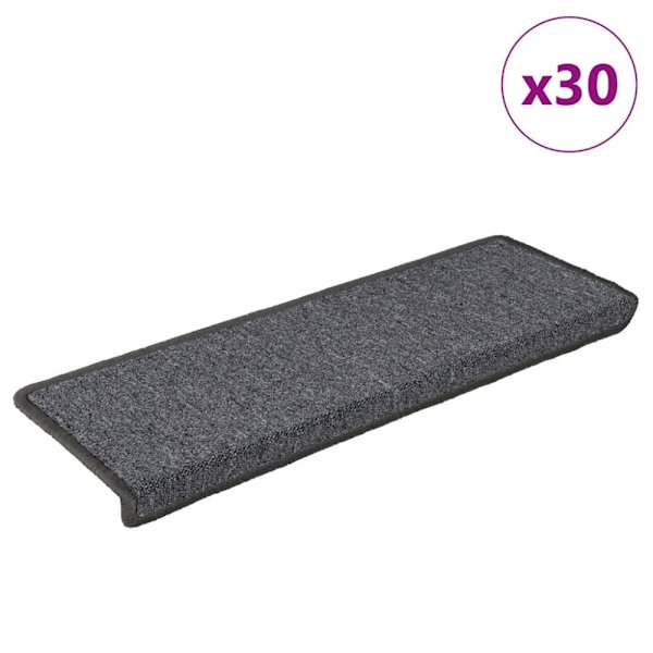 Trappmattor 30 st 65x21x4 cm mörkgrå rektangulär kant