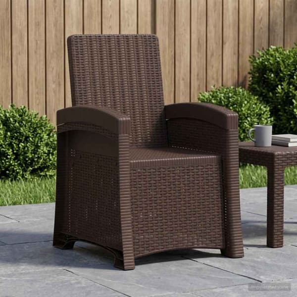 Reclining gardenstol i rottinglook Brun PP