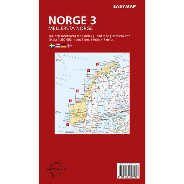 Mellersta Norge 3 EasyMap, 1:300 000