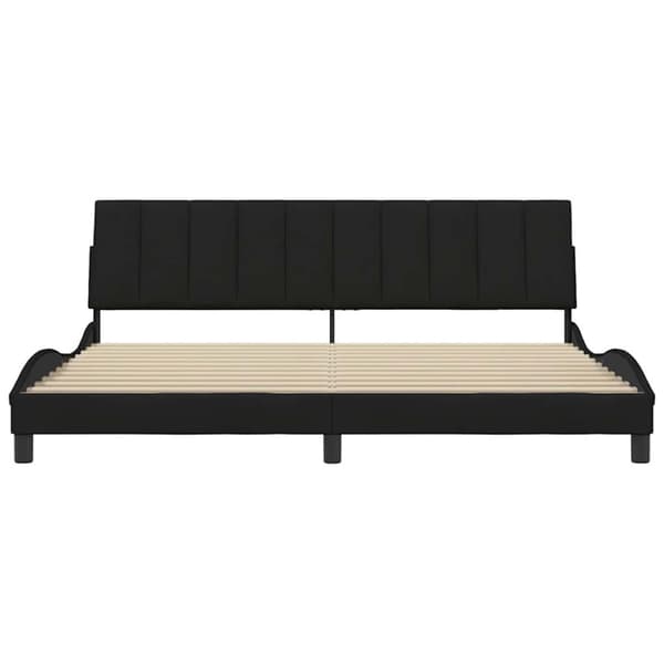 Bed Frame without Mattress "Hanko" Black 200x200 cm Fabric