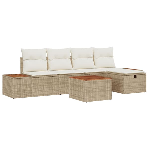 Trädgårdsoffset 6 st Beige konstrotting