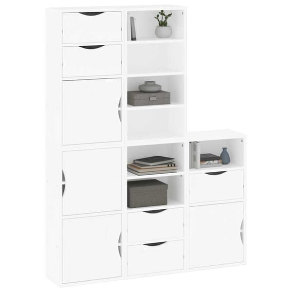Sidoskåp 5 st "ODDA" vit 40x24x79 cm massivt trä furu