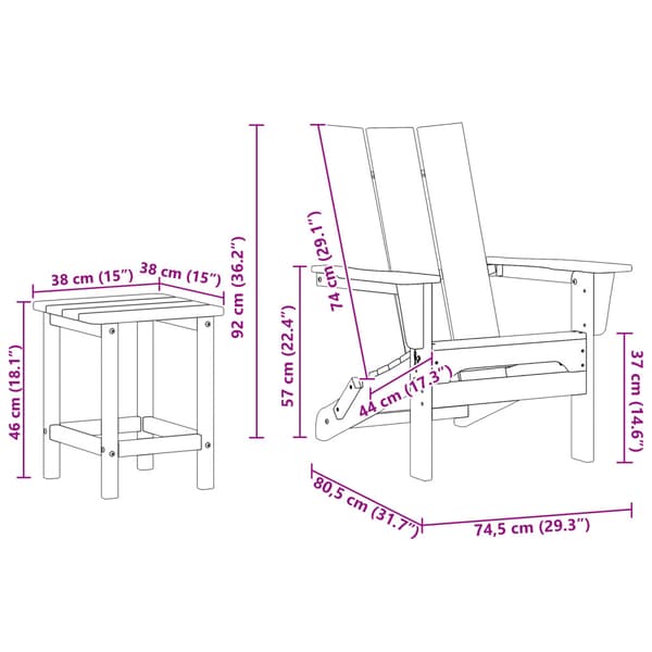 Trädgård Stol 3 pcs Marinblå 80,5 x 74,5 x 92 cm polyeten