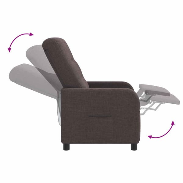 Massagefåtölj Mörkbrun Tyg