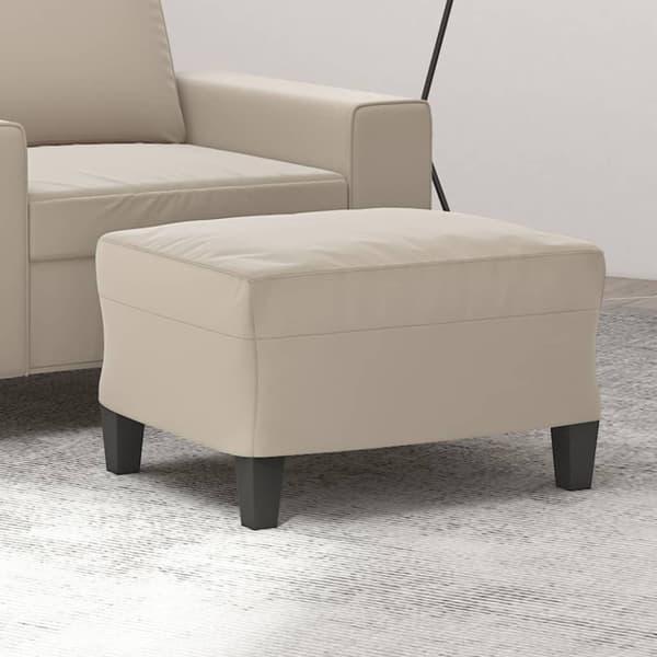 Fotpall Gräddvit 60x50x41 cm mikrofibertyg