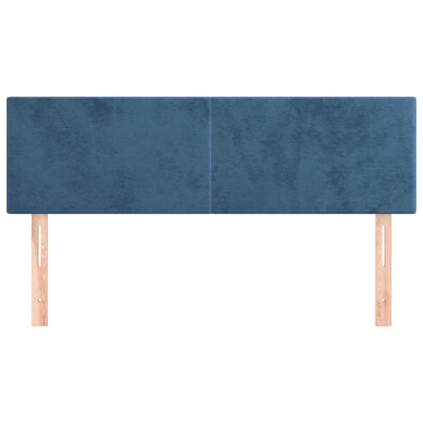 Sänggavlar mörkblå 144x5x78/88 cm sammet