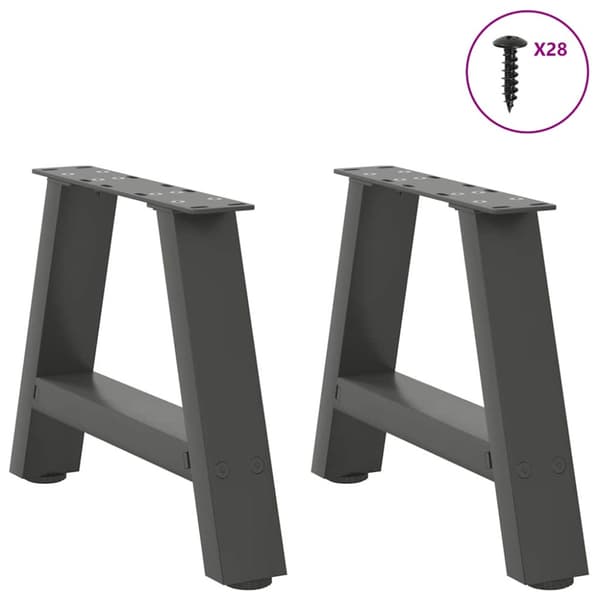 Soffbordsben A-formade 2 st antracit 50x(30-31) cm stål