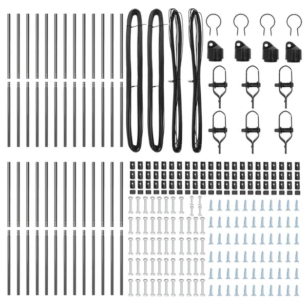 Stängselstolpe 26 pcs Grå 3,2 x 3,2 x 190 cm