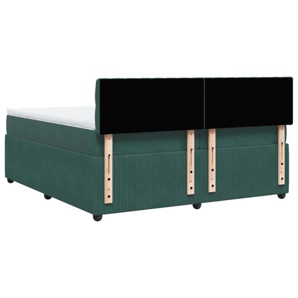 Ramsäng med madrass mörkgrön 200x200 cm sammet