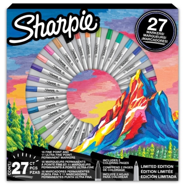 Sharpie - Permanent marker - Limited Edition Colouring promo pack 16 Fine + 11 Ultra Fine (2205231)
