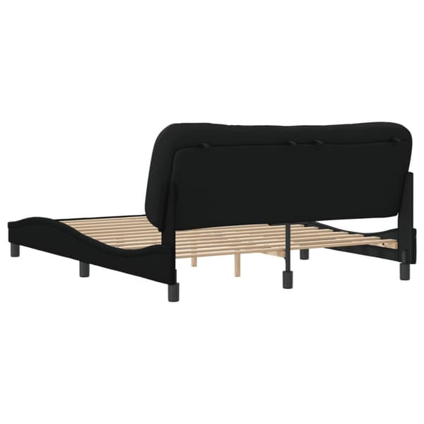 Bed Frame without Mattress "Hvar" Black 160x200 cm Fabric
