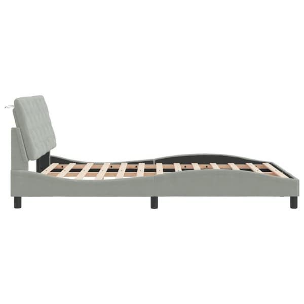 Bed Frame without Mattress Light Grey 140x190 cm Velvet