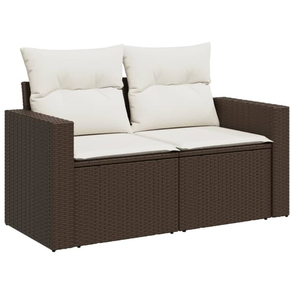 Loungegrupp 10 delar med brun dynor konstrotting