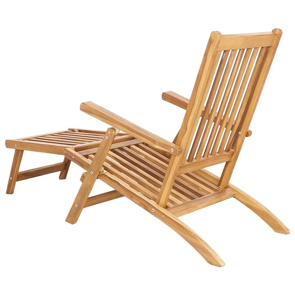 Fällbar Däck Stol 2 pcs Naturlig Massivt teakträ