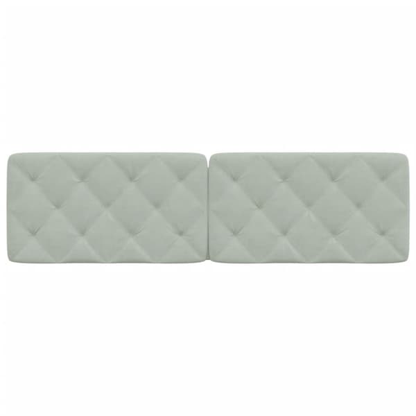 Headboard Cushion Light Grey 183 cm Velvet