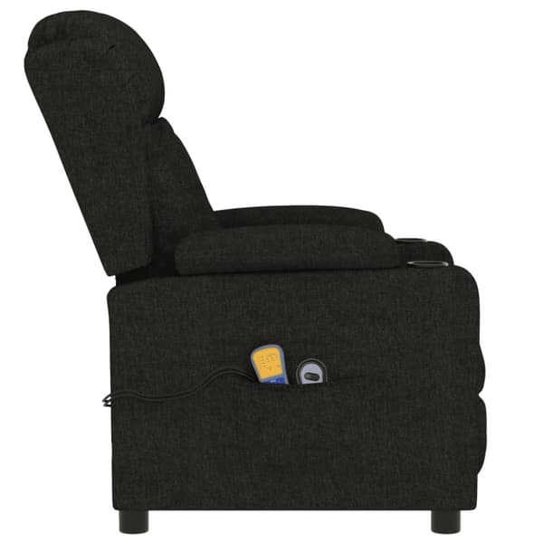 Elektrisk massagefåtölj svart tyg