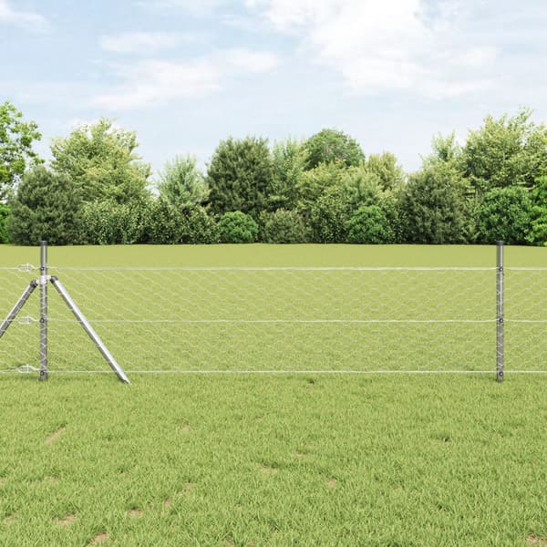 Hexagonalt staket markfäste 100 x 0,8 m Galvaniserat stål Mesh