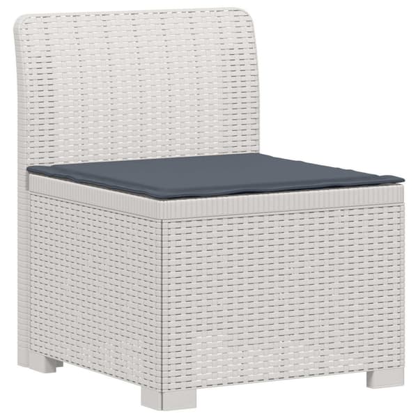 4-sits Trädgårdsoffa med Kuddar Rattan Look PP Vit