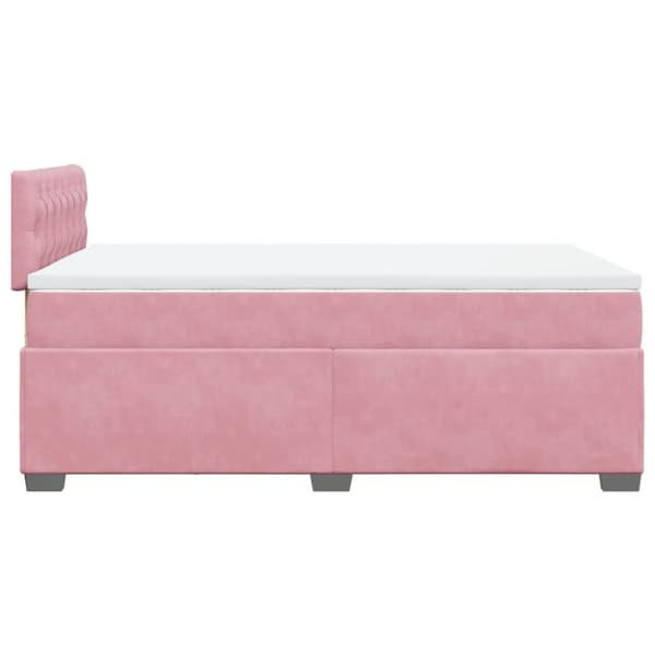 Ramsäng med madrass rosa 120x200 cm sammet