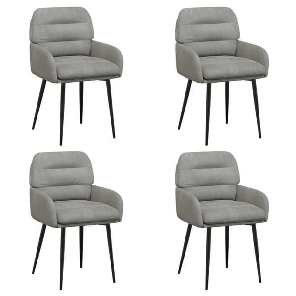 Matstolar 4 pcs Sammet Ljusgrå 59 x 59,5 x 90 cm