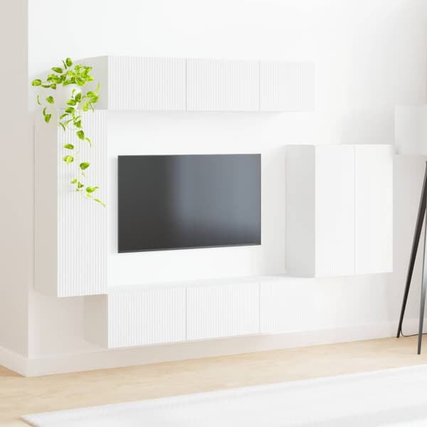 TV väggskåp set 6 st Vit