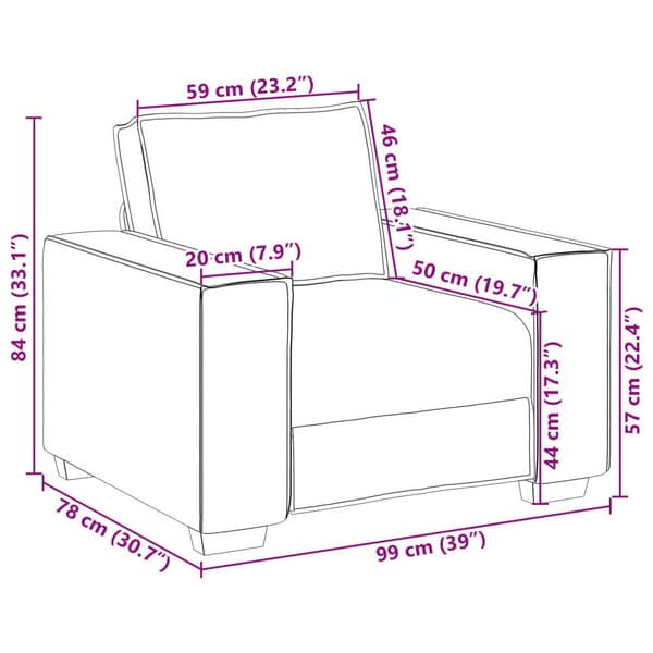 Soffstol Svart 100 cm Konstläder